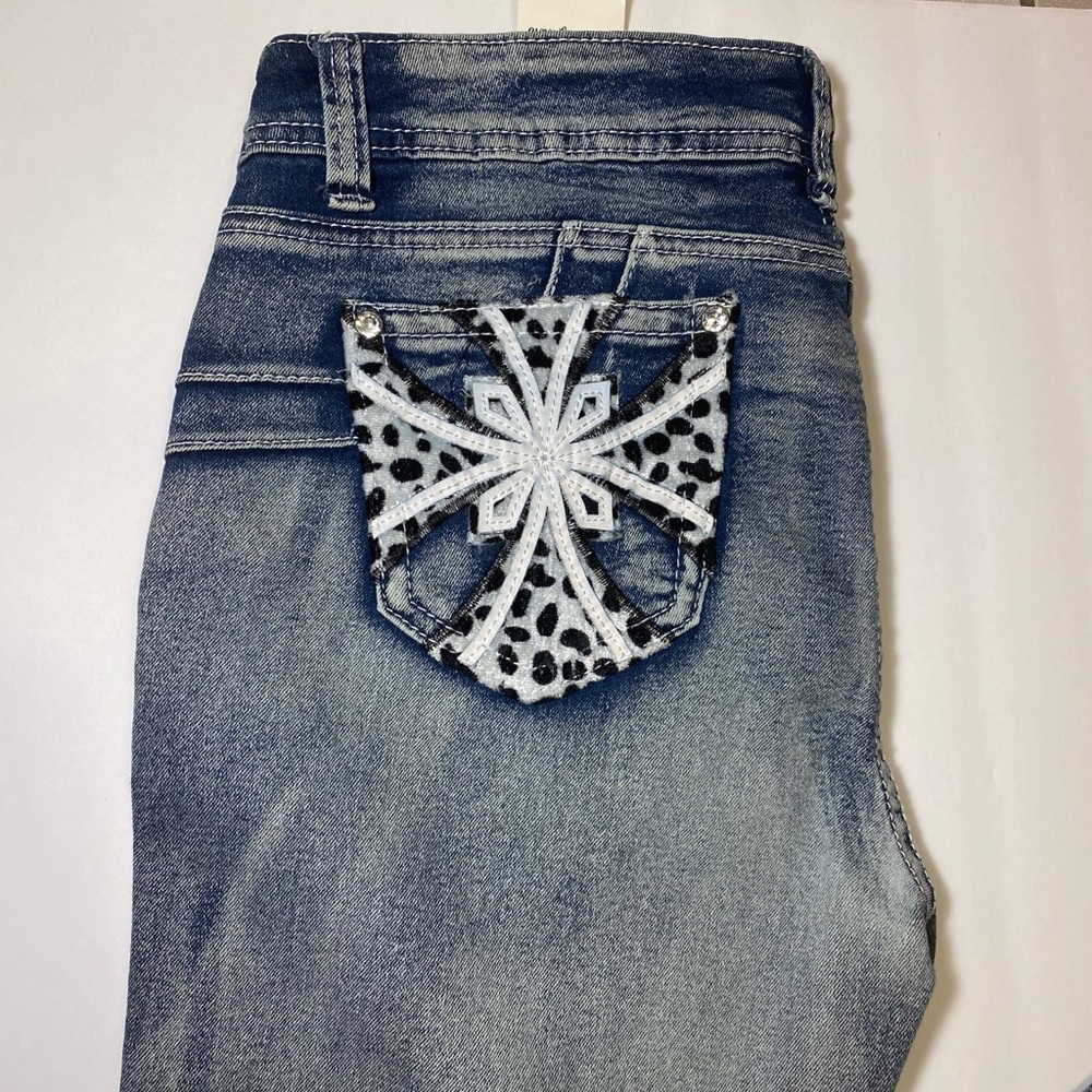 SKINNY DEEP BLUE JEANS SIZE 15! WASH OFF BLUE!! - Picture 2 of 9